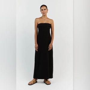 DISSH KAI BLACK STRAPLESS DRESS